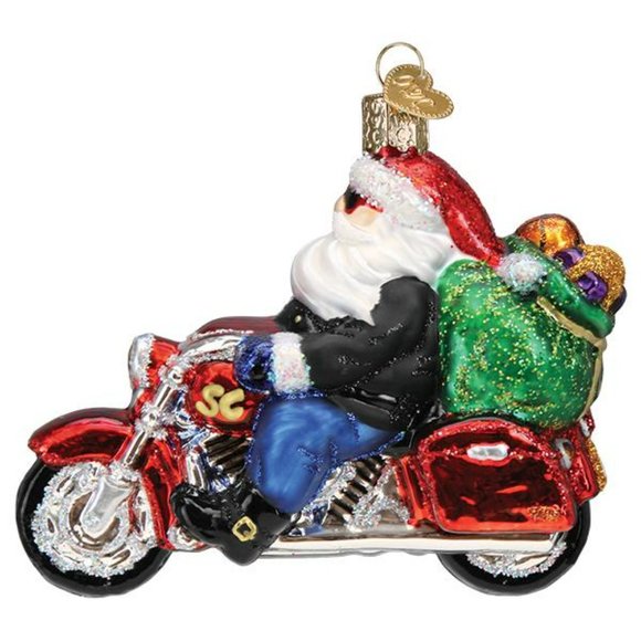 Biker Santa Christmas Ornament with Keepsake Box | Old World Christmas | NWT - Picture 4 of 8